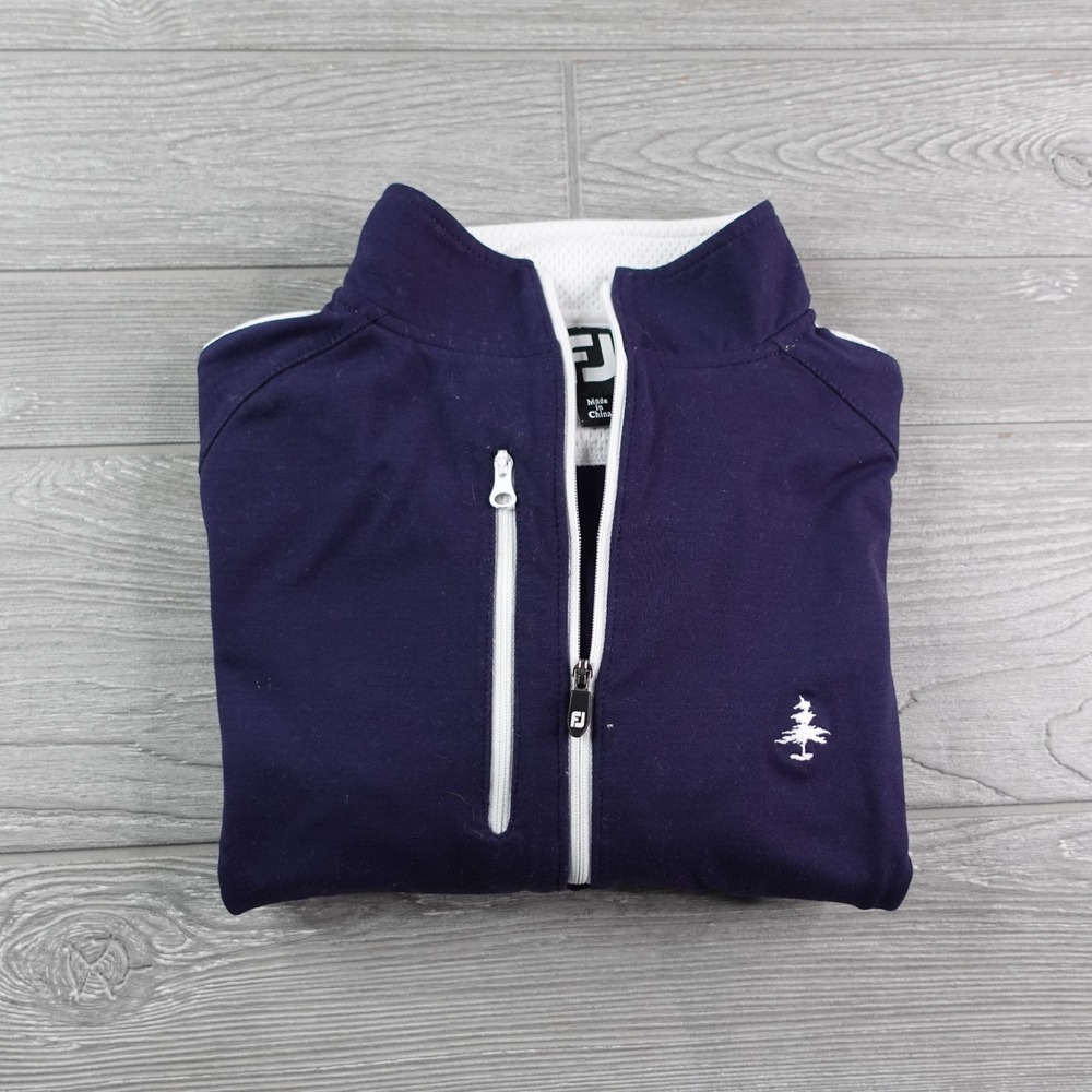 Footjoy Tamarack Country Club 1/4 Zip Pullover Men's Small Navy Golf Stretch